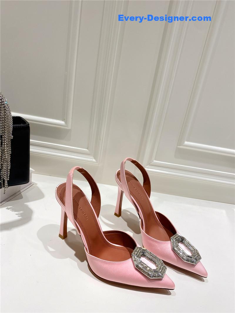 AMINA MUADDI high-end rhinestone original buckle pumps