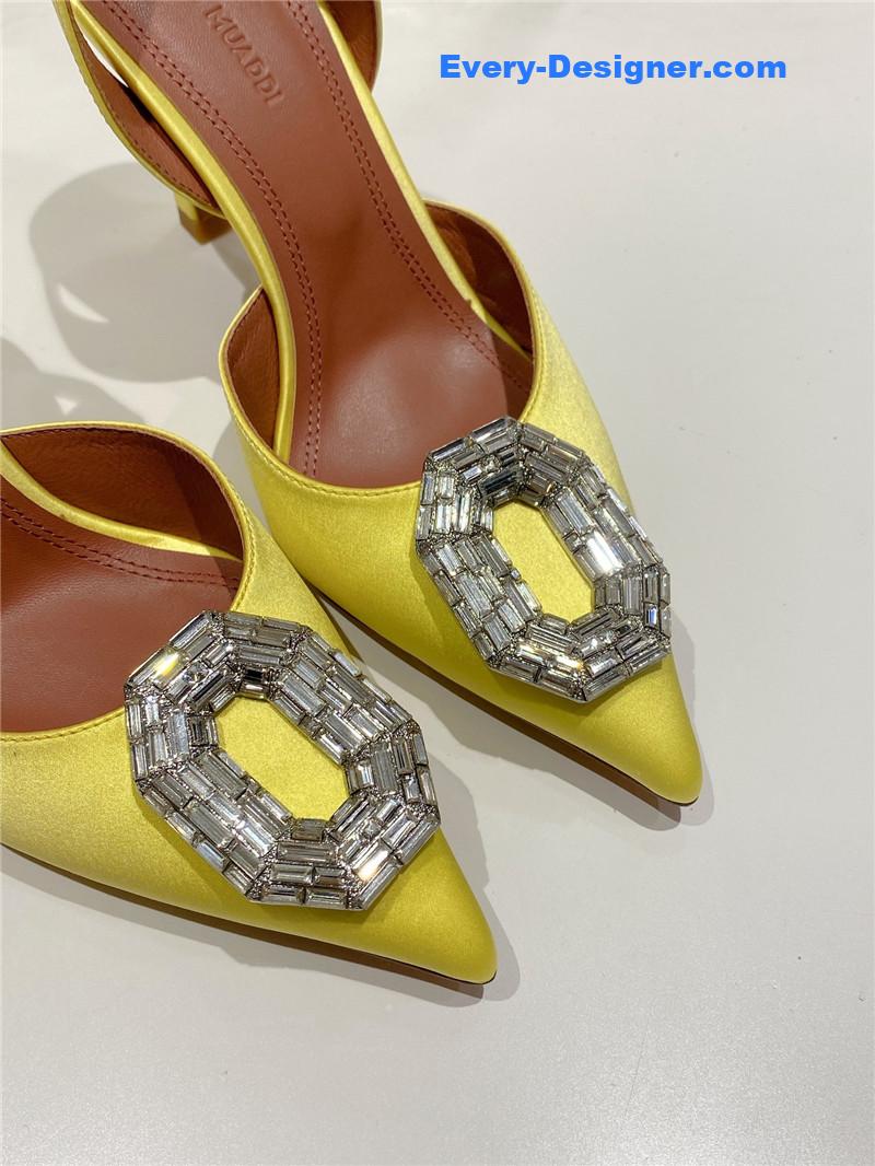 AMINA MUADDI high-end rhinestone original buckle pumps