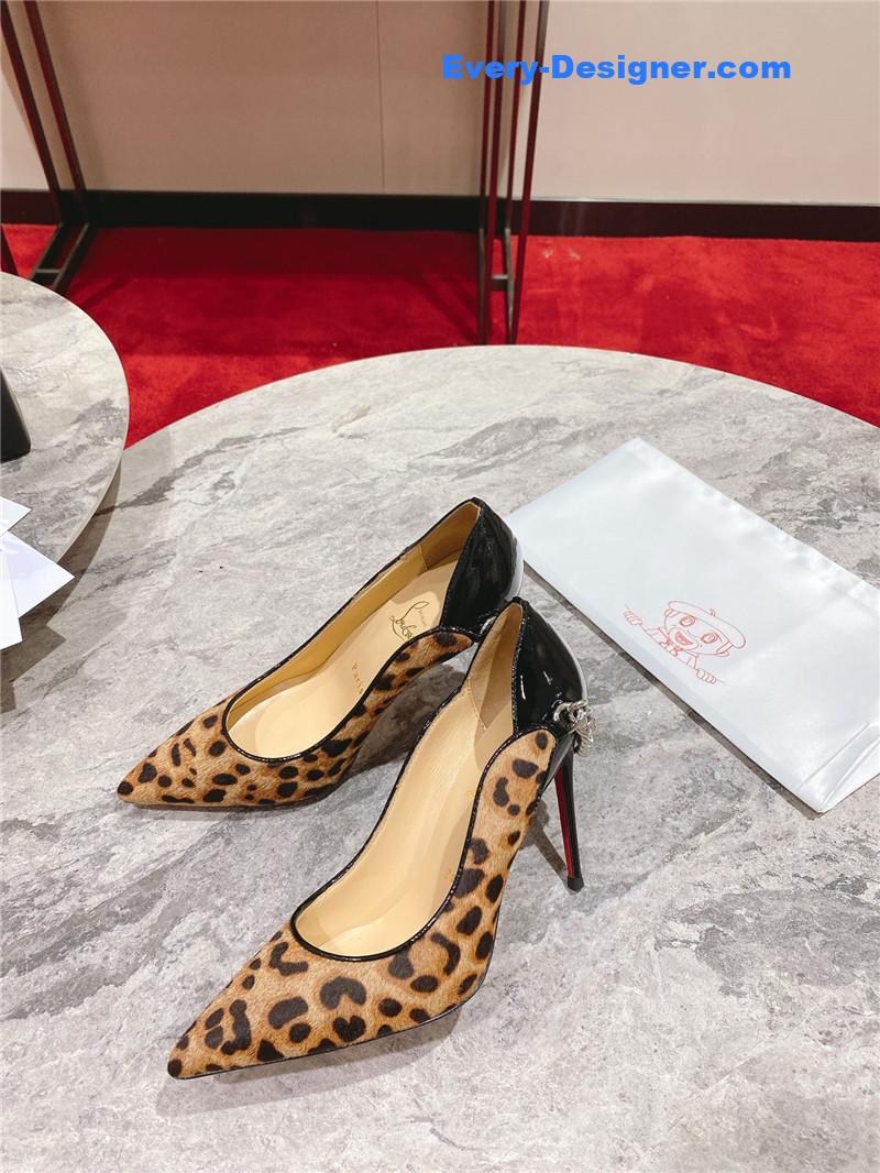 Chr1st1an louboutin leopard patent leather pumps