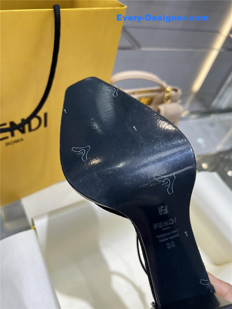 F**di square toe ff hollow heel court shoes