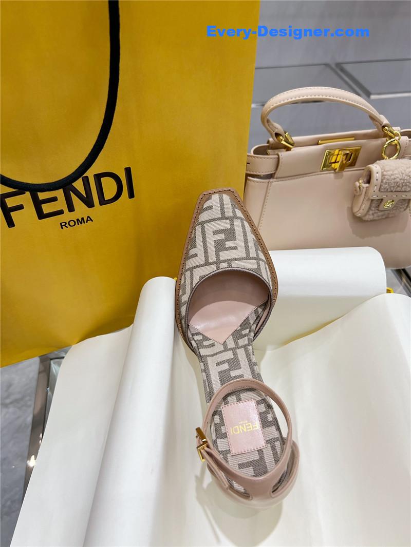 F**di square toe ff hollow heel court shoes