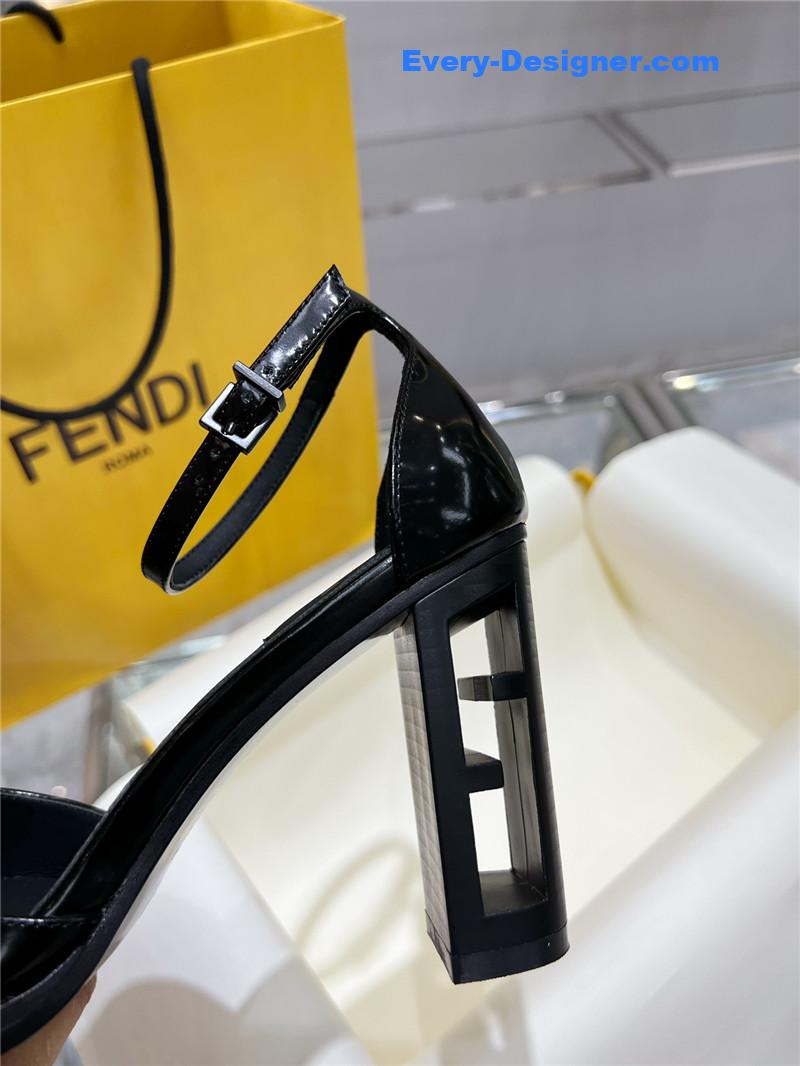 F**di square toe ff hollow heel court shoes