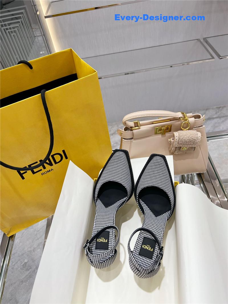 F**di square toe ff hollow heel court shoes