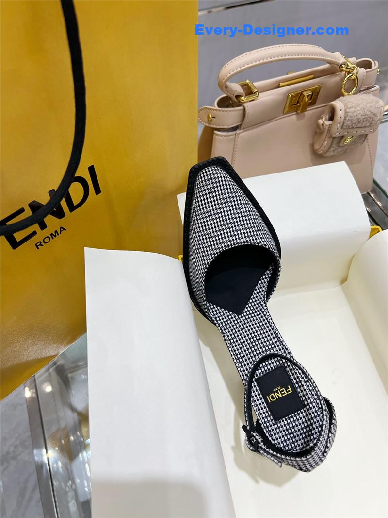 F**di square toe ff hollow heel court shoes