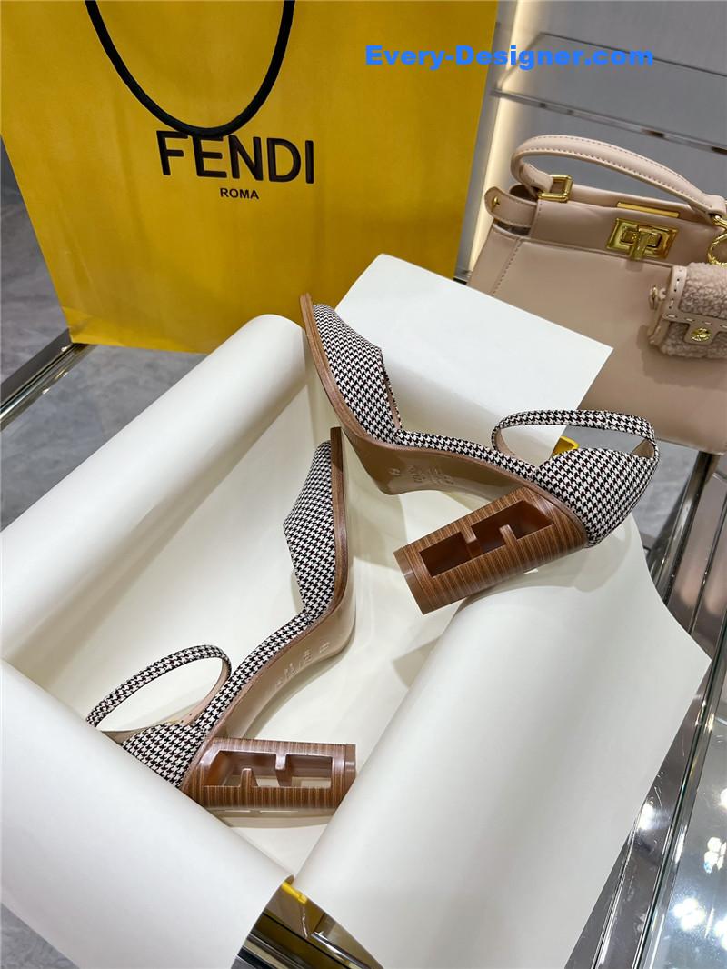 F**di square toe ff hollow heel court shoes