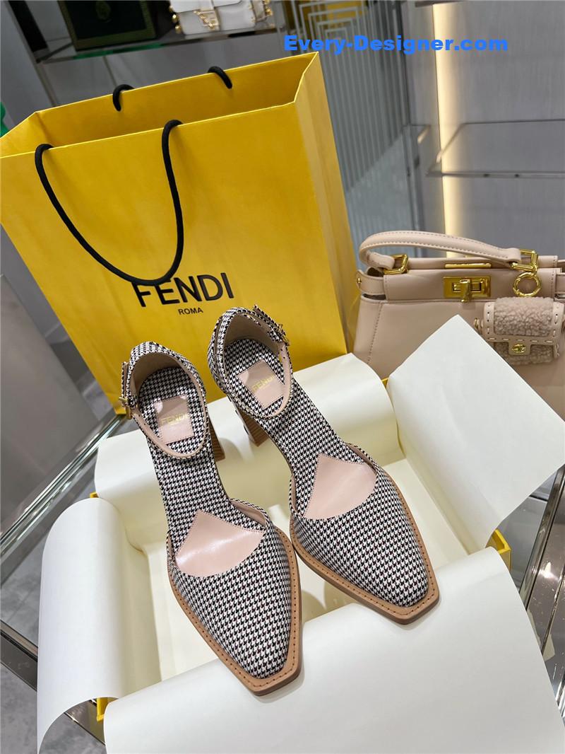 F**di square toe ff hollow heel court shoes