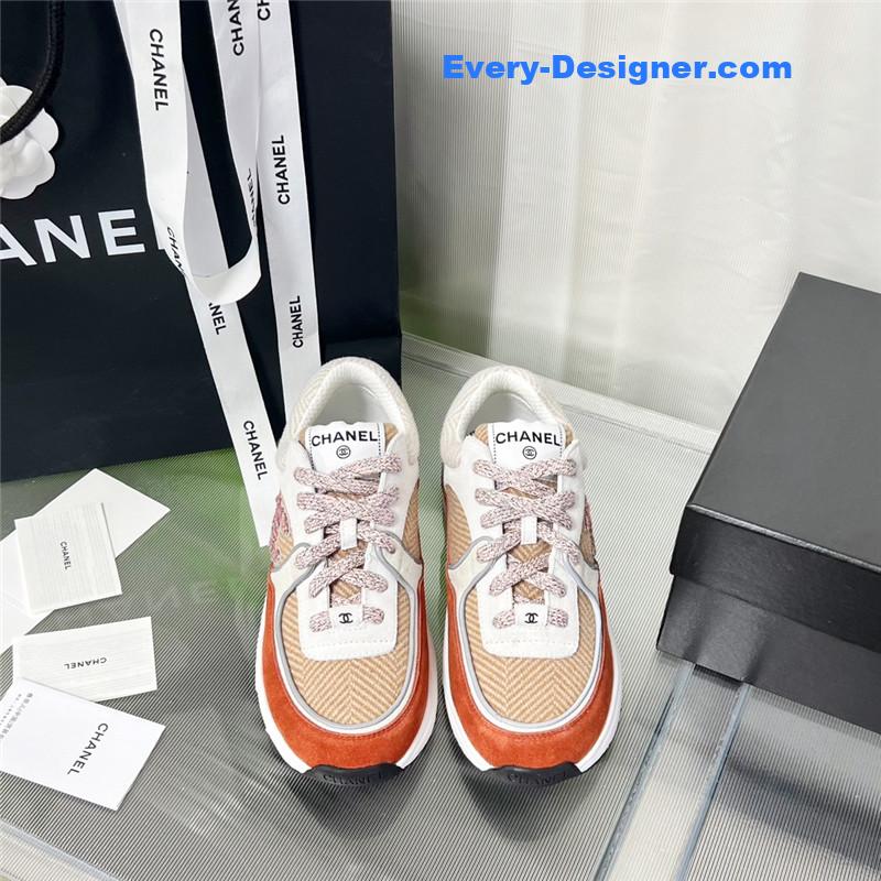 Ch**el new color wool stitching casual sneakers