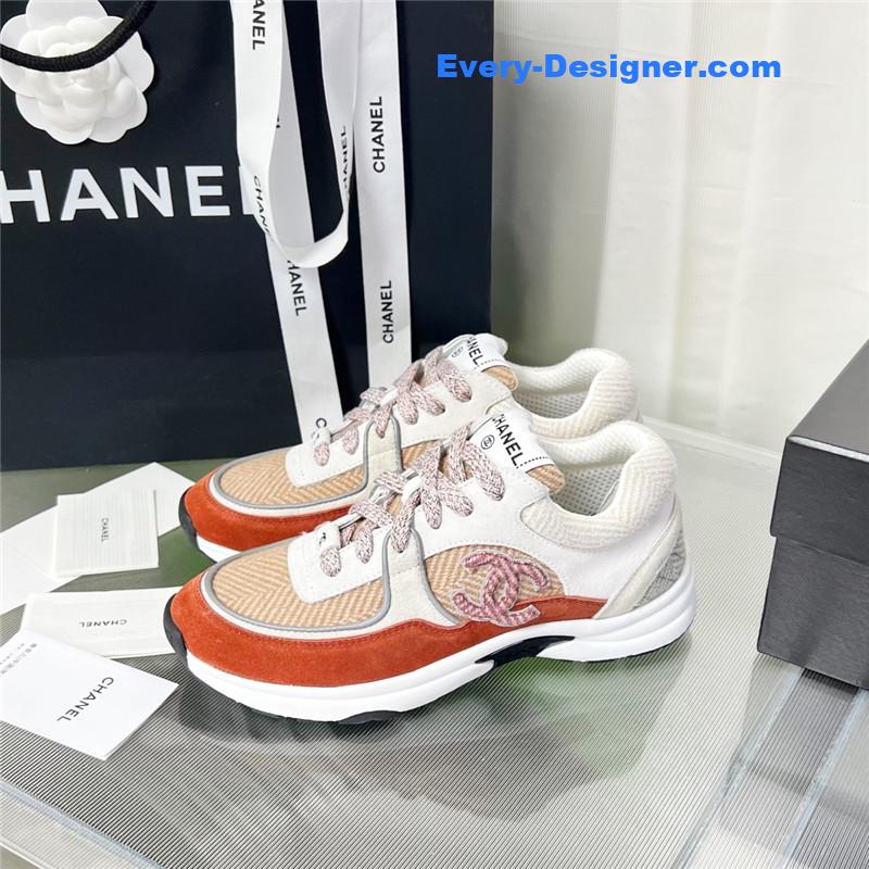 Chanel new color wool stitching casual sneakers