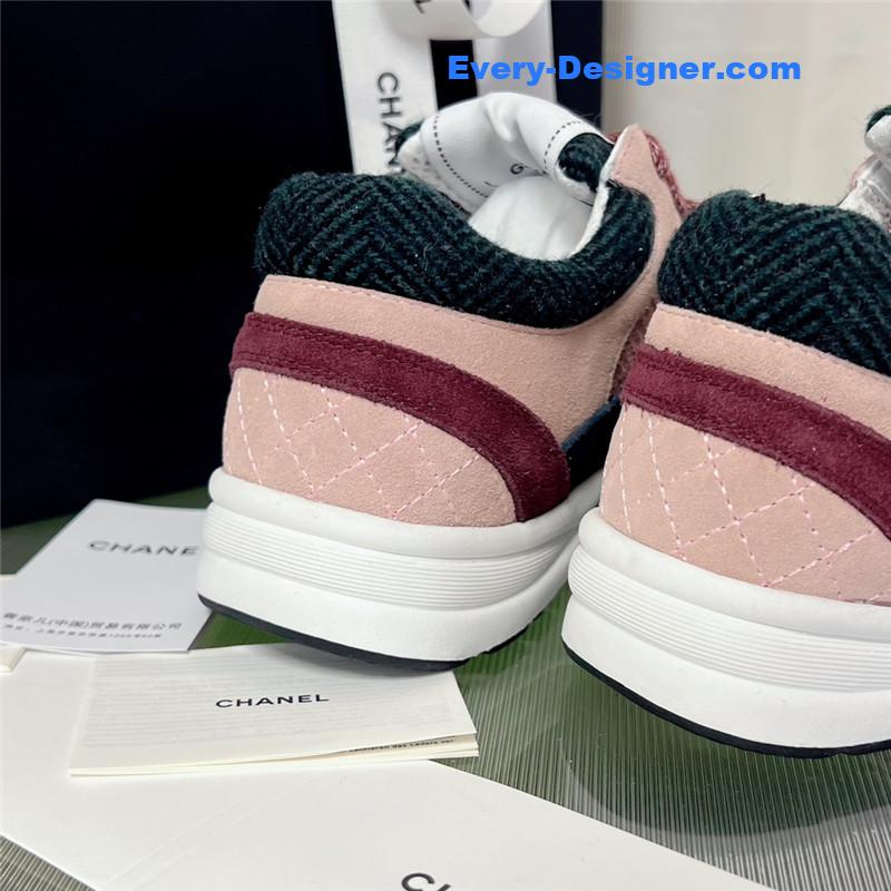 Ch**el new color wool stitching casual sneakers