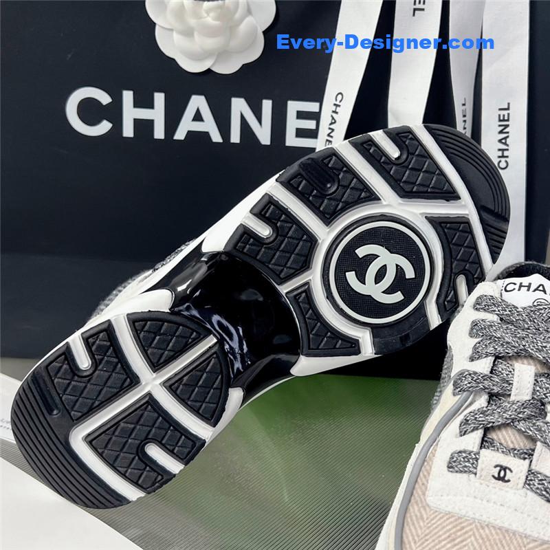 Ch**el new color wool stitching casual sneakers