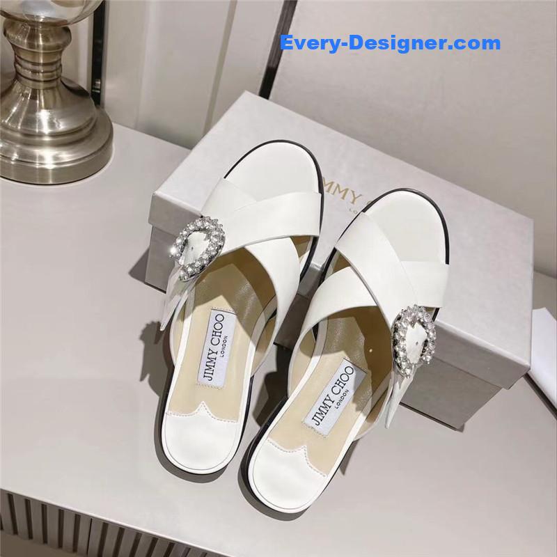 J1m*y Ch00 rhinestone c buckle slides