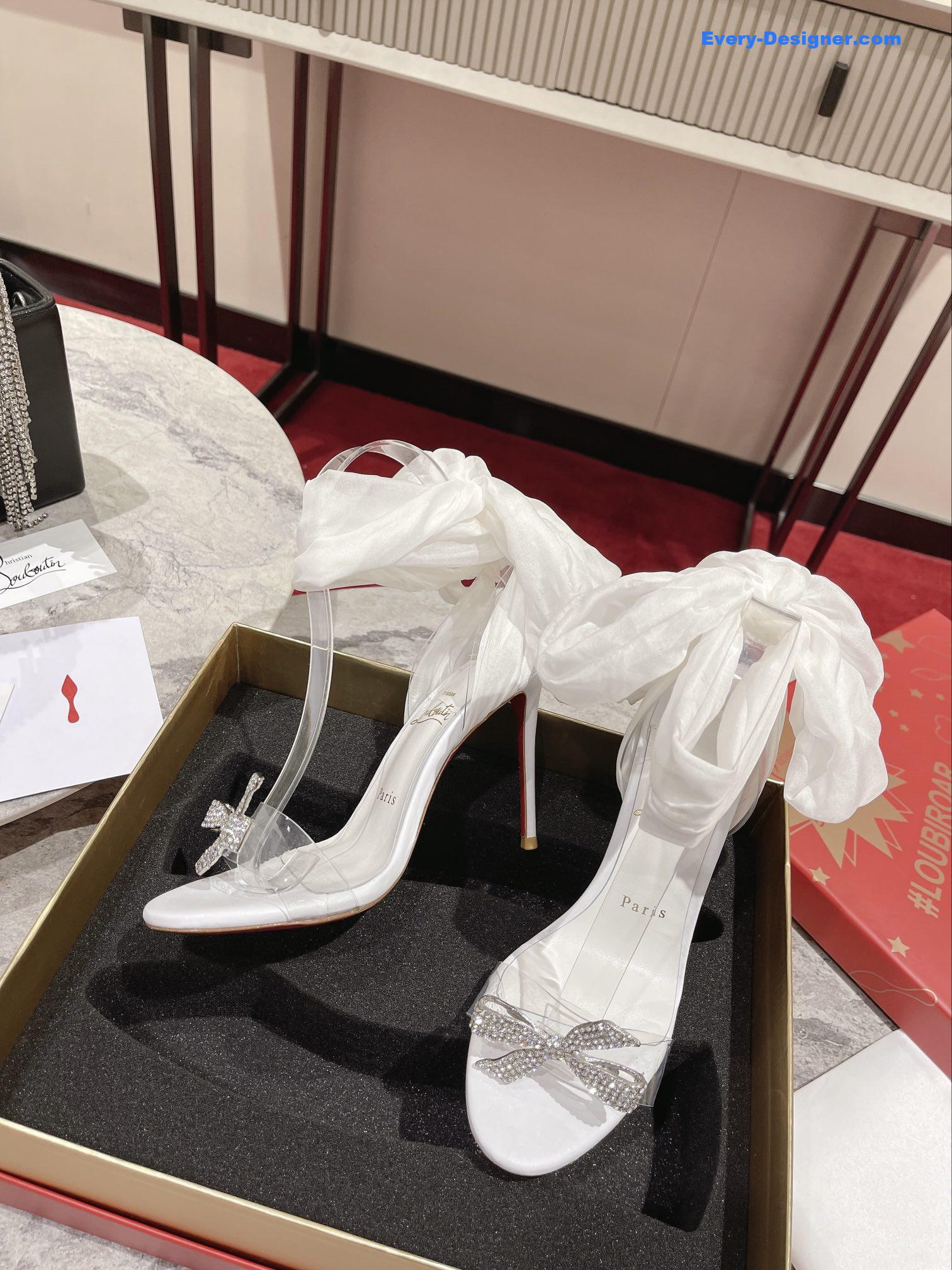 chr1st1an louboutin butterfly D1am0nd buckle sandals