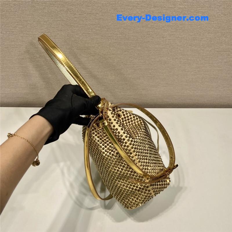 Pra*a crystal bucket bag