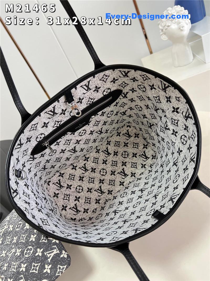 louis vuitton neverfull pm denim shopping bag