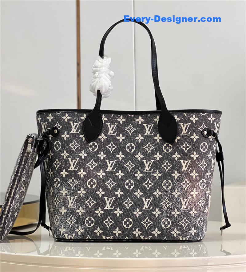 louis vuitton neverfull pm denim shopping bag