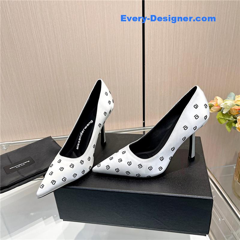 Alexander Wang logo rhinestone pumps