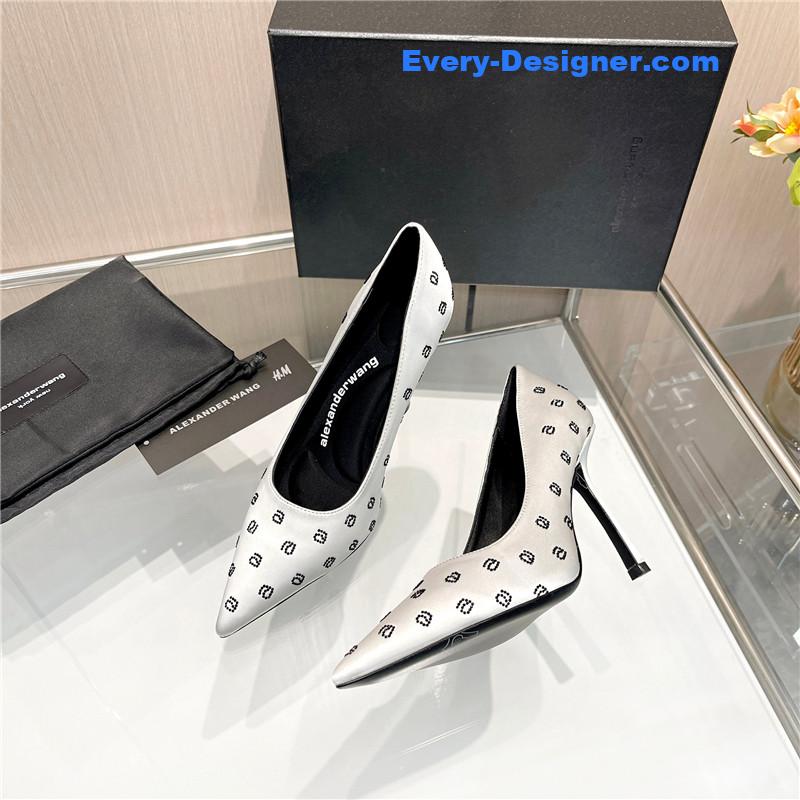 A1exa*der wang logo rhinestone pumps