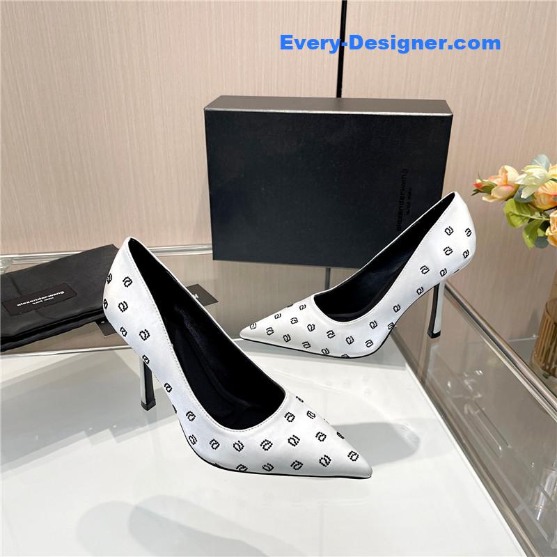 A1exa*der wang logo rhinestone pumps