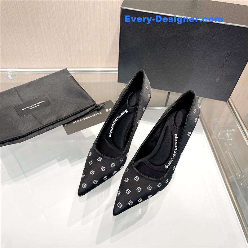 A1exa*der wang logo rhinestone pumps