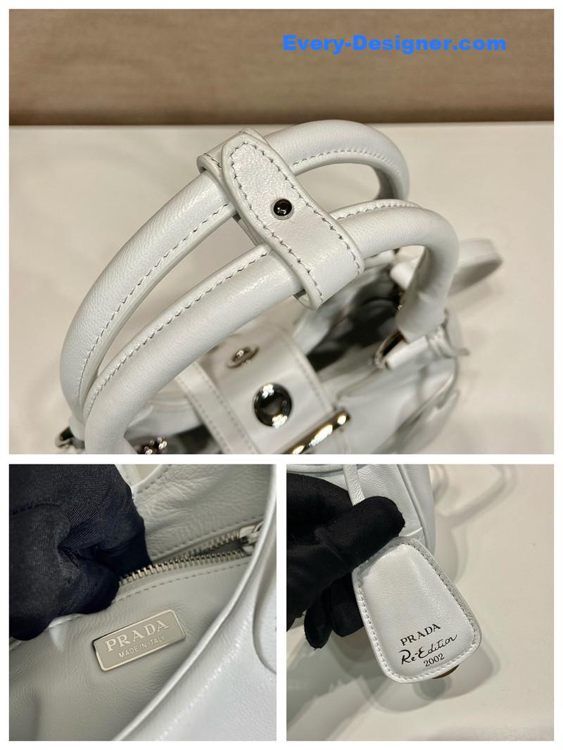 Pra*a moon re-nylon and leather bag