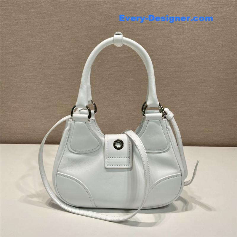 Pra*a moon re-nylon and leather bag