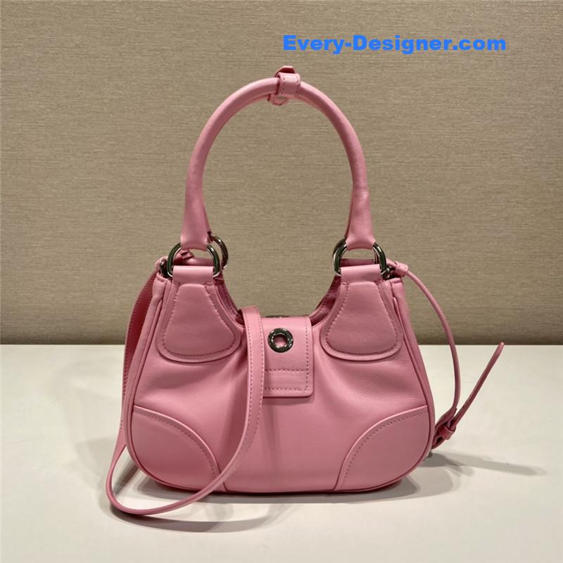 Pra*a moon re-nylon and leather bag