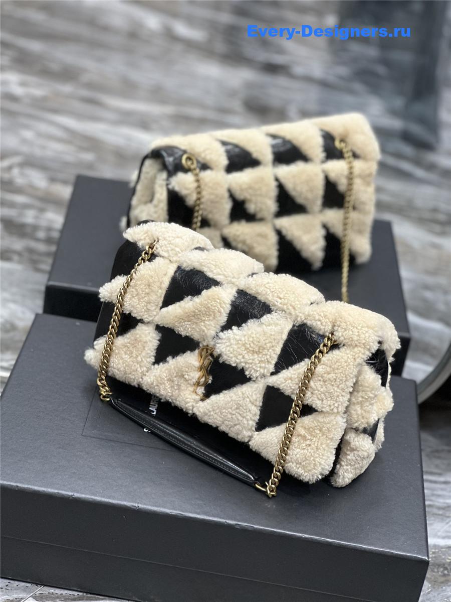 yves Sa1nt Lau*nt small jamie lambswool bag