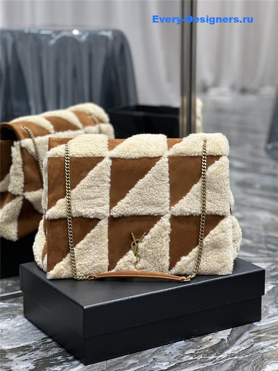 yves Sa1nt Lau*nt brown jamie lambswool bag