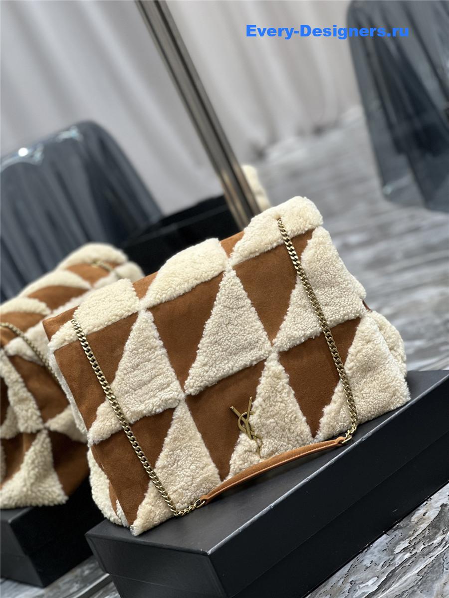 yves Sa1nt Lau*nt brown jamie lambswool bag