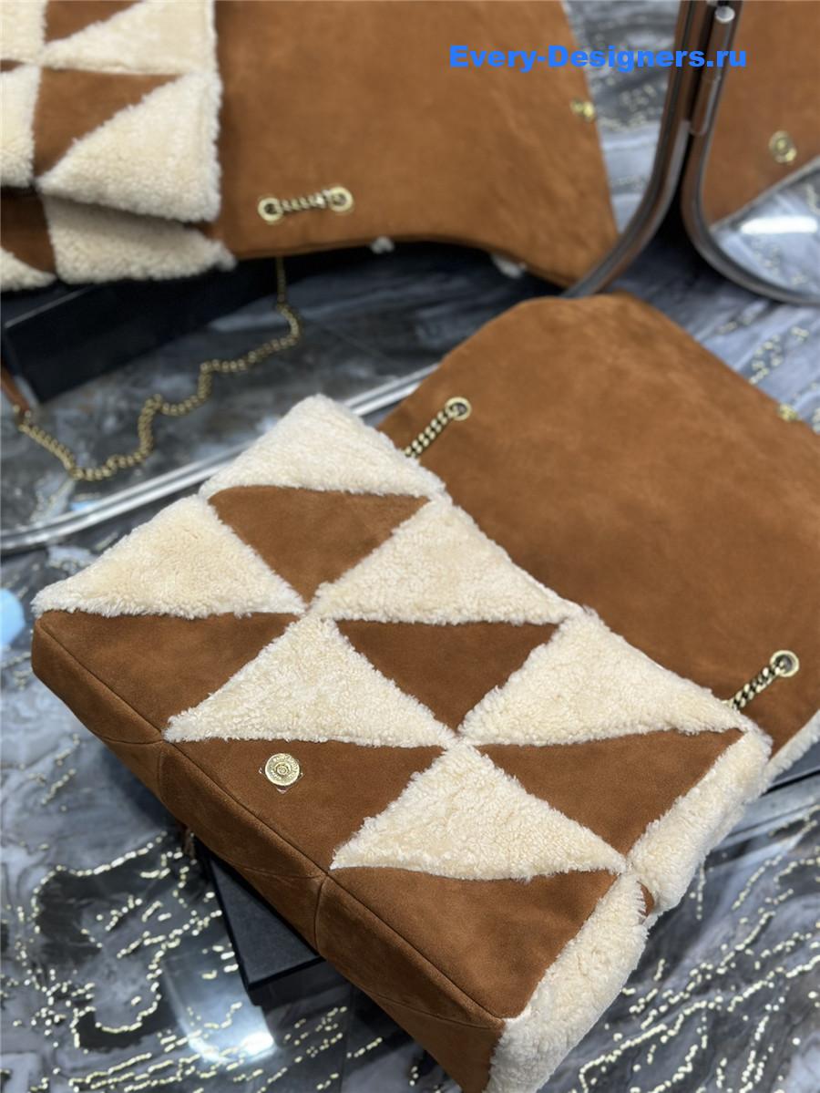 yves Sa1nt Lau*nt brown jamie lambswool bag