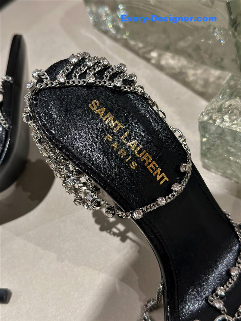 y51 metal D1am0nd chain high heels