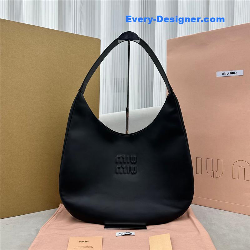miumiu leather hobo tote bag