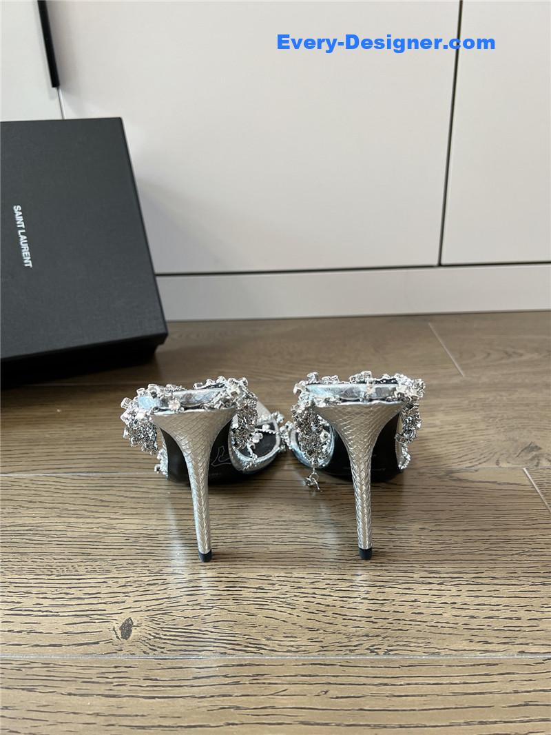 y51 metal D1am0nd chain high heels