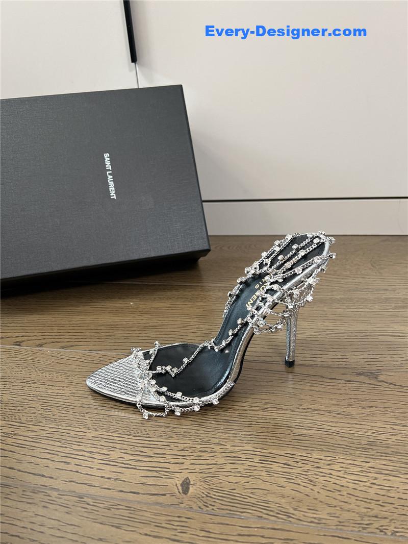 y51 metal D1am0nd chain high heels