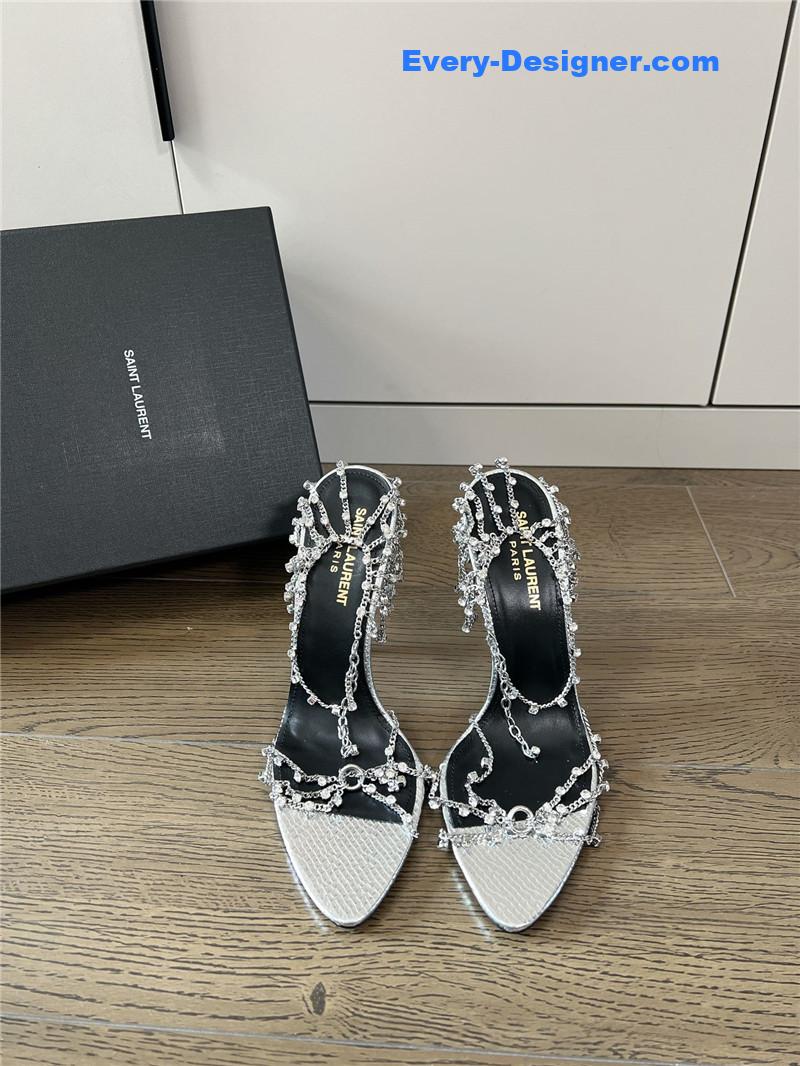 y51 metal D1am0nd chain high heels