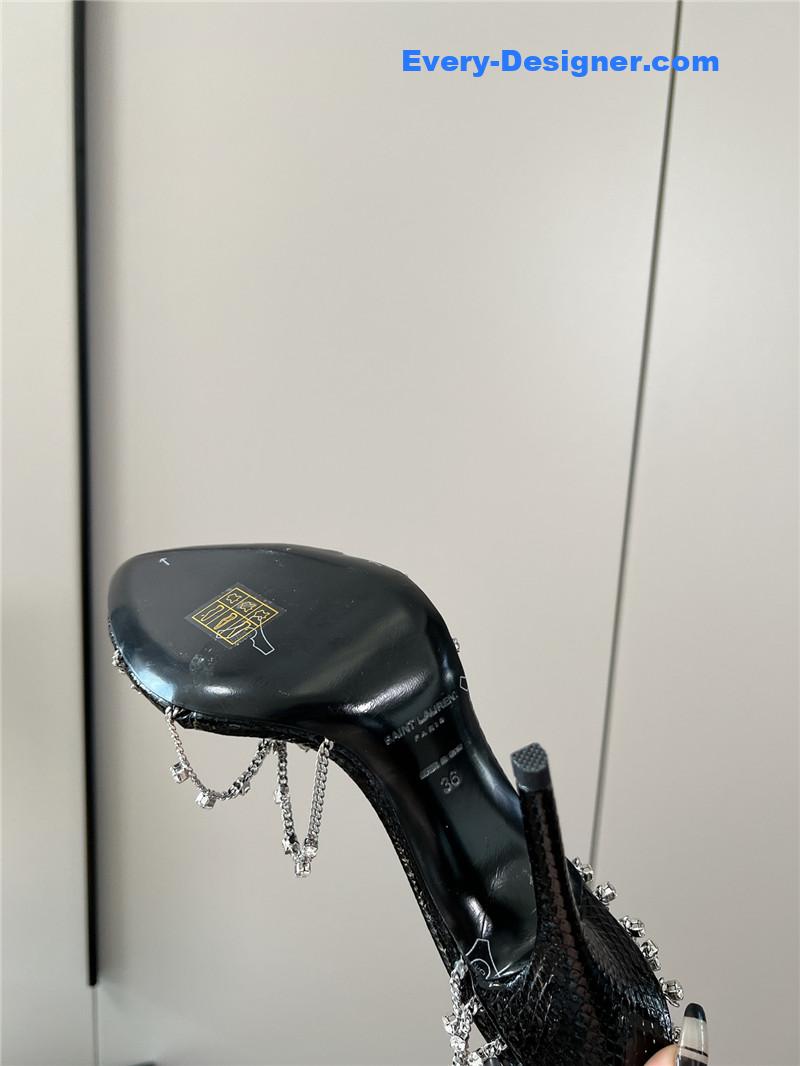 y51 metal D1am0nd chain high heels