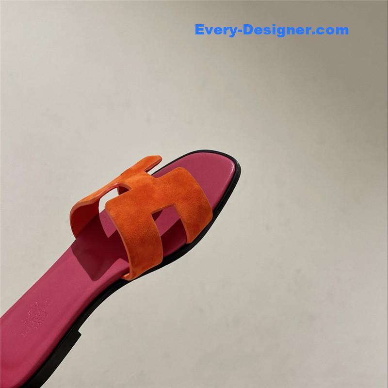 hermes H buckle slippers