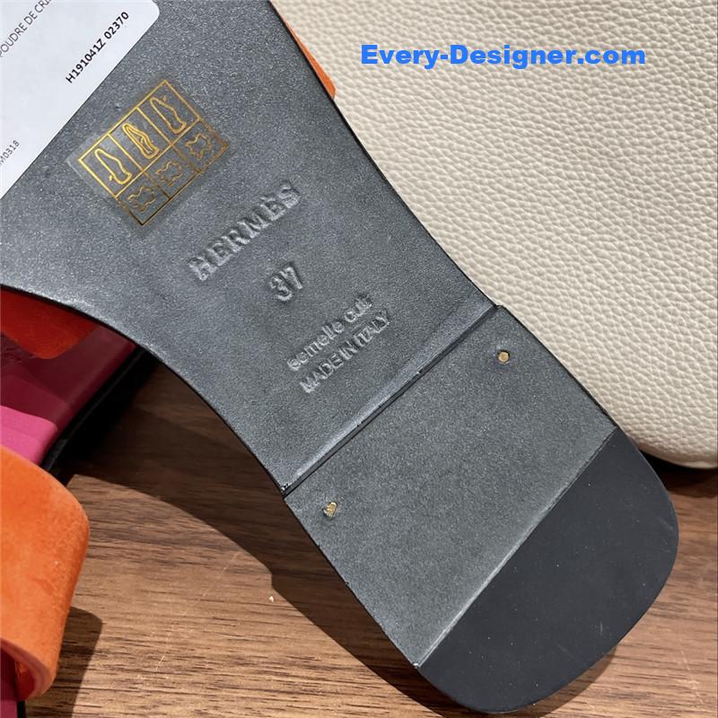 hermes H buckle slippers