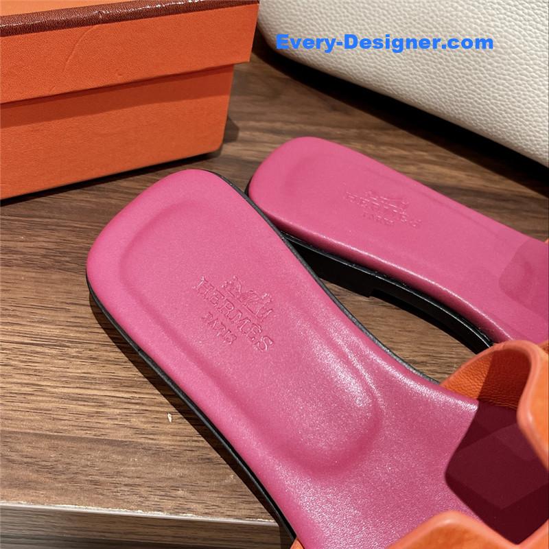 hermes H buckle slippers