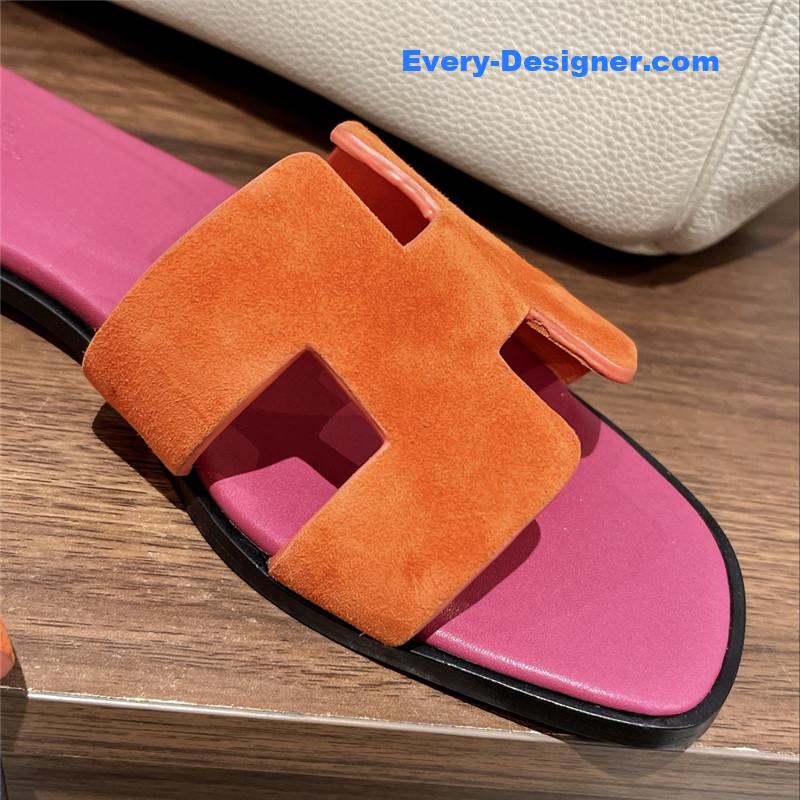 hermes H buckle slippers