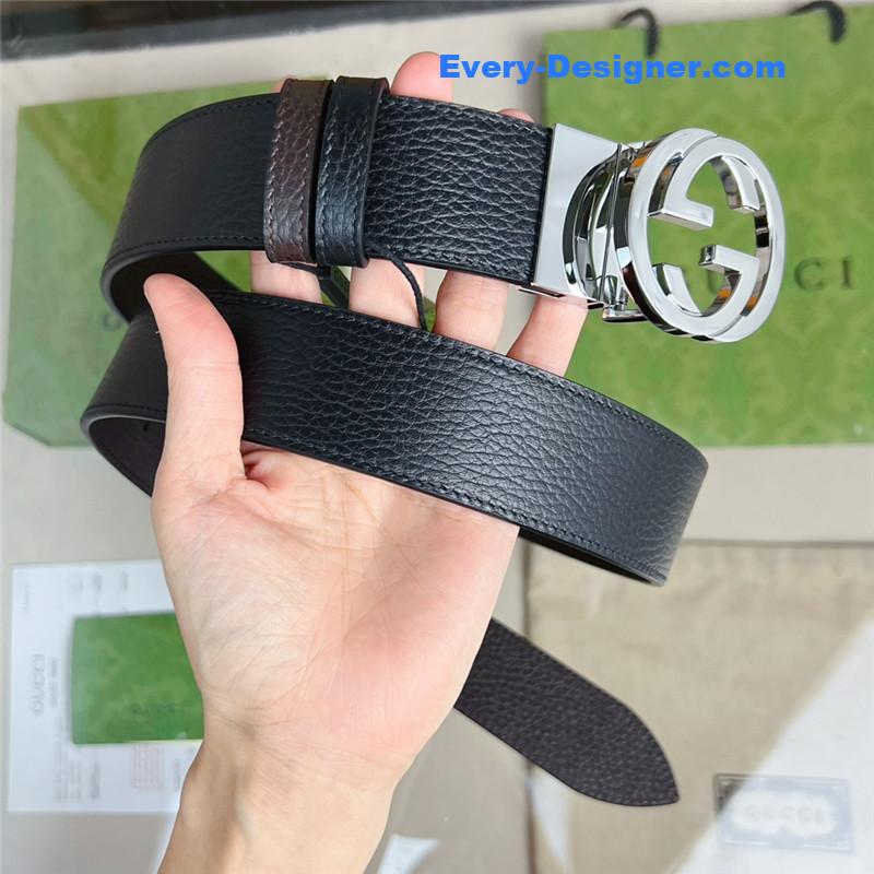 Gvc*1 reversible belt in textured leather