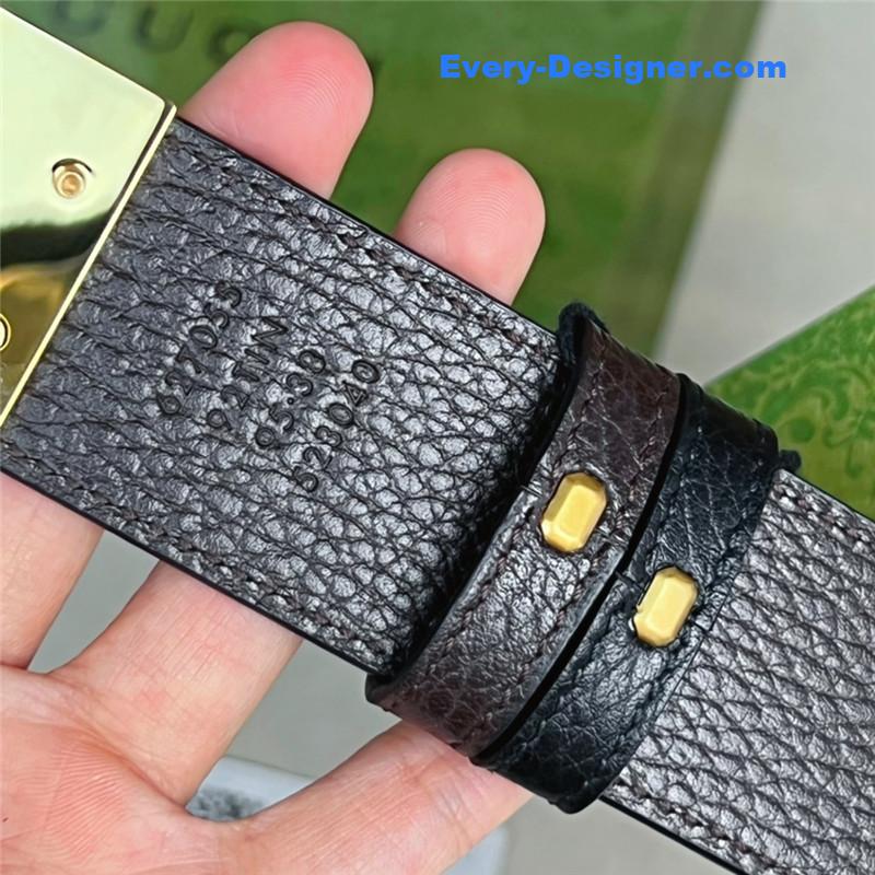 Gvc*1 reversible belt in textured leather
