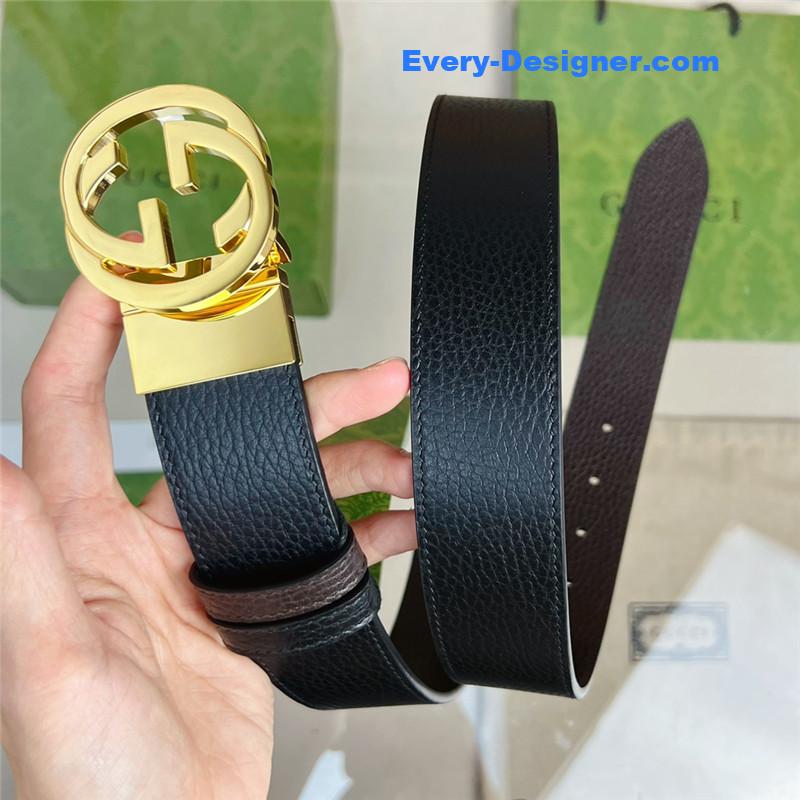 Gvc*1 reversible belt in textured leather