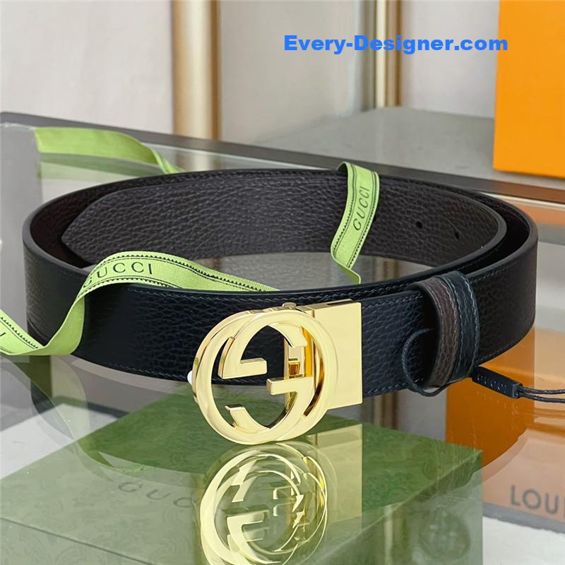 Gvc*1 reversible belt in textured leather
