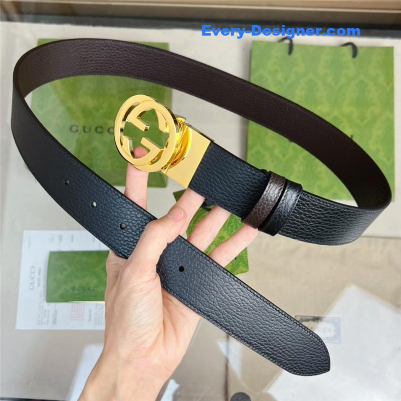 Gvc*1 reversible belt in textured leather