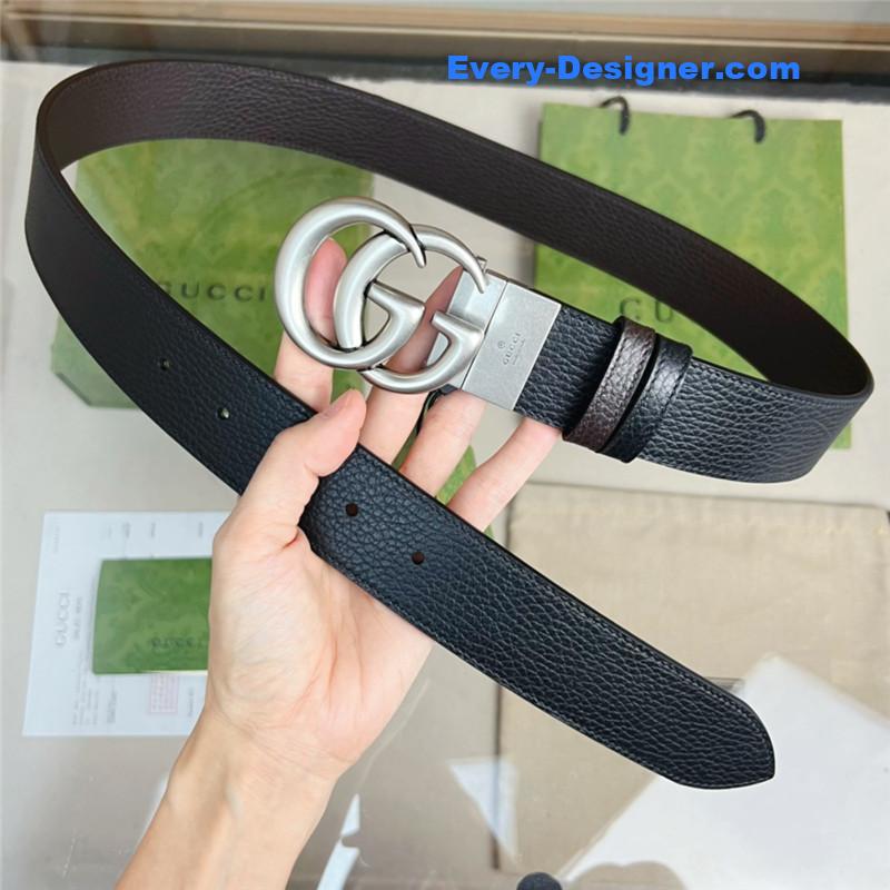 Gvc*1 reversible belt in textured leather