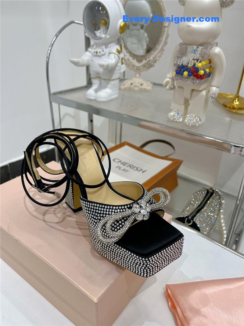 &   bow high-heeled sandals