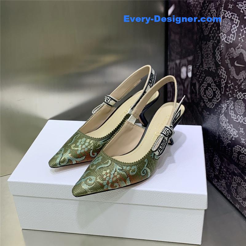 dior high heel bowknot color matching women’s shoes