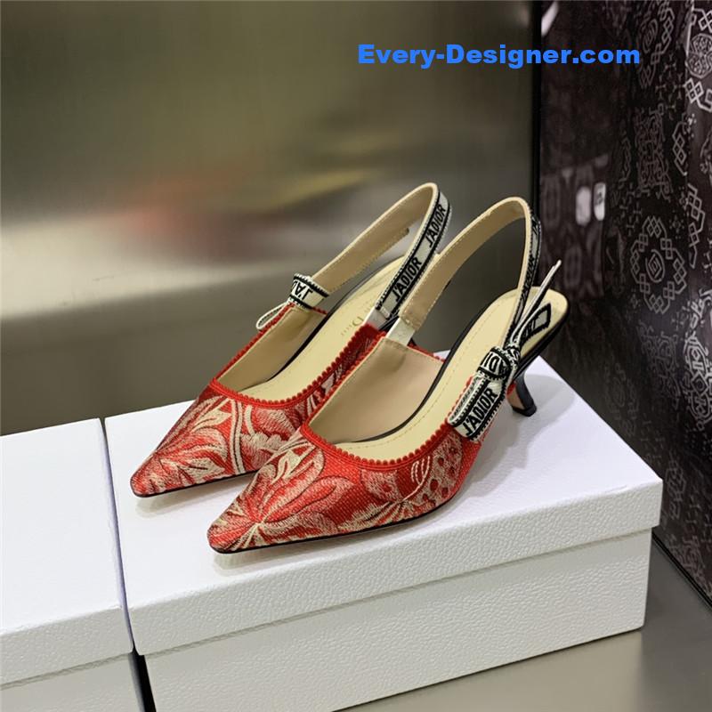 dior high heel bowknot color matching women’s shoes
