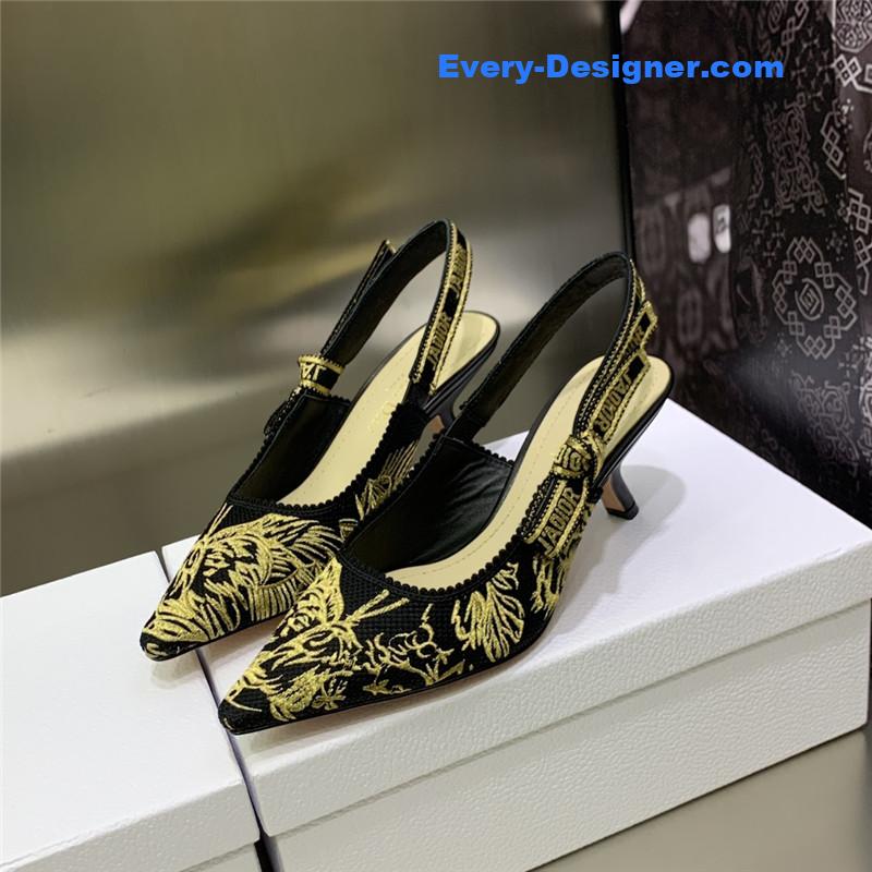 dior high heel bowknot color matching women’s shoes